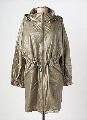 Imperméable fermeture zippée sur le devant a capuche vert RUE MAZARINE femme