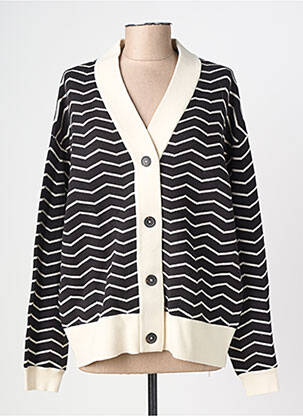 Gilet manches longues resserrée sur le bas noir B.YOUNG femme