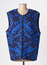 Gilet sans manche maille tricot bleu RUE MAZARINE femme