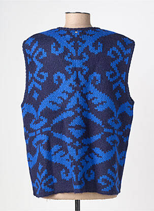 Gilet sans manche maille tricot bleu RUE MAZARINE femme