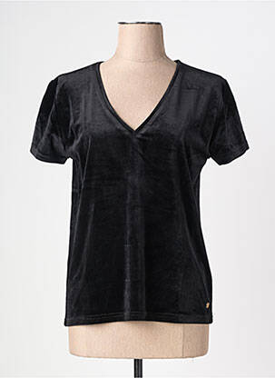 Top stretch manches courtes noir LA PETITE ETOILE femme