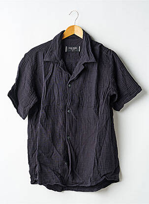 Chemise manches courtes coupe droite noir TRUE TRIBE homme