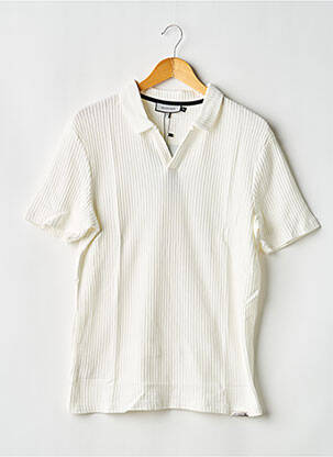 Polo stretch manches courtes blanc MAUVAIS homme