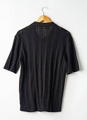 Chemise manches courtes coupe droite noir MAISON MONTAGUT homme