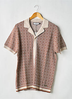 Chemise manches courtes imprimé fantaisie beige MAUVAIS homme
