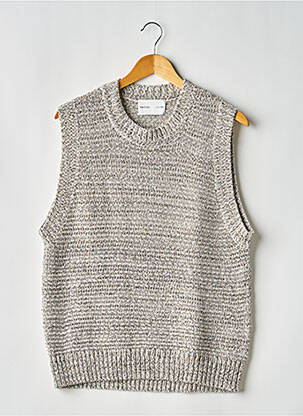 Pull col rond sans manche gris H&M homme