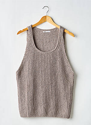 Débardeur coupe droite sans manche marron ZARA homme