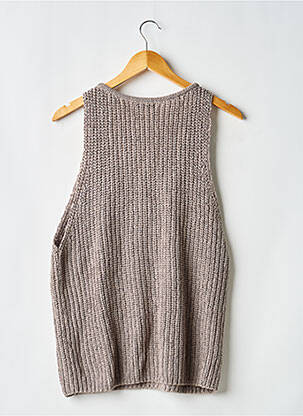 Débardeur coupe droite sans manche marron ZARA homme