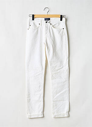 Jeans coupe droite fermeture zippée sous rabat boutonné taille normale blanc BALIBARIS homme