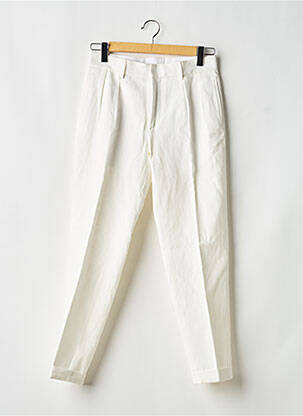 Pantalon chino fermeture zippée sous rabat avec crochet taille normale blanc HARMONY homme