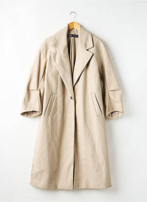 Manteau long coupe droite sans capuche beige ZARA femme
