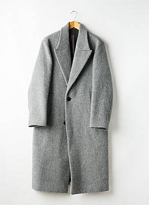 Manteau long manches longues sans capuche gris SOLID homme