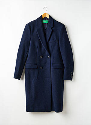 Manteau long manches longues sans capuche bleu UNITED COLORS OF BENETTON homme
