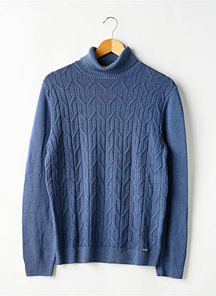 Pull col roulé  manches longues bleu OLYMP homme