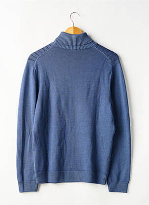 Pull col roulé manches longues manches longues bleu OLYMP homme