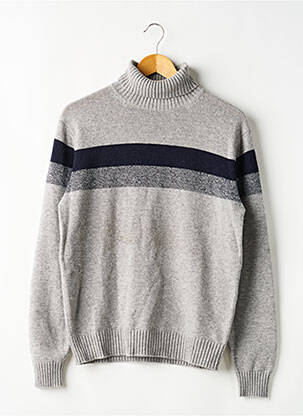 Pull col roulé manches longues manches longues gris BOGGI MILANO homme