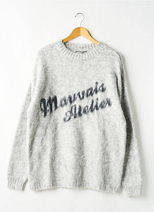 Pull col rond manches longues gris MAUVAIS homme