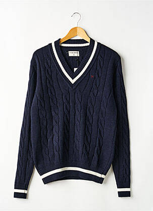 Pull col v manches longues noir SILBON homme