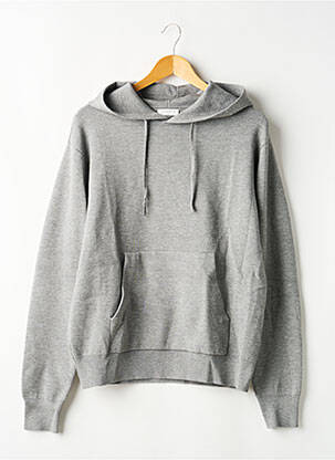 Sweat-shirt à capuche poches manches longues gris SANDRO homme