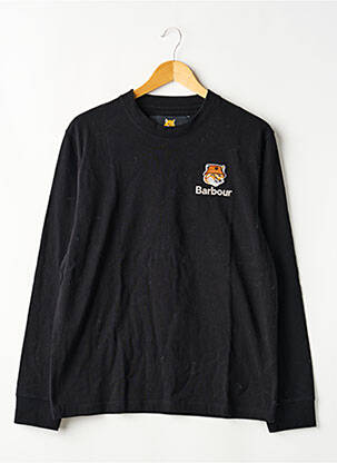 T-shirt broderie manches longues noir BARBOUR homme