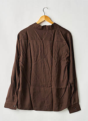 Chemise manches longues coupe droite marron SANDRO homme