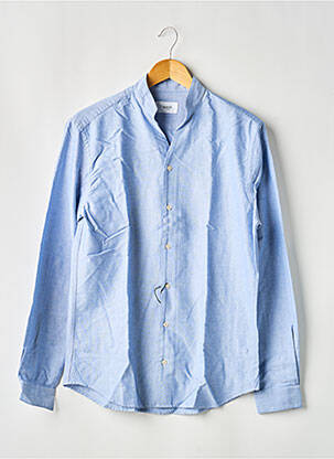Chemise manches longues coupe droite bleu FIGARET homme