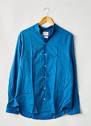 Chemise manches longues coupe droite bleu FIGARET homme
