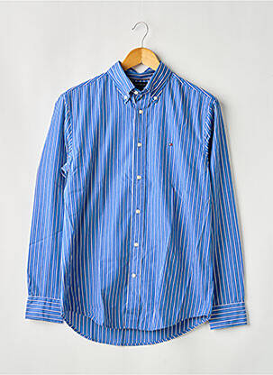 Chemise manches longues coupe droite bleu TOMMY HILFIGER homme