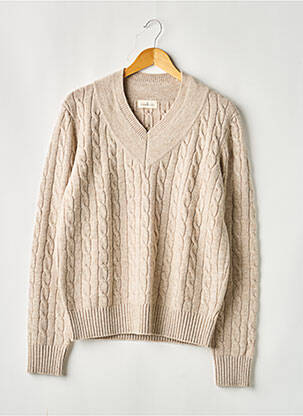 Pull manches longues manches longues beige PUR EGO homme