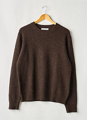 Pull col rond manches longues marron MAISON STANDARDS homme