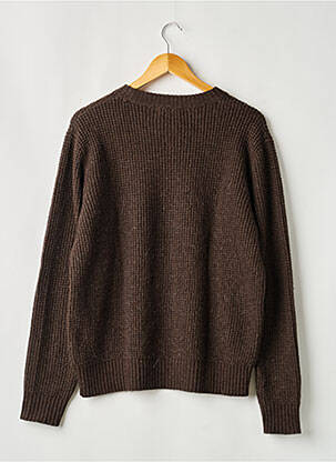 Pull col rond manches longues marron MAISON STANDARDS homme