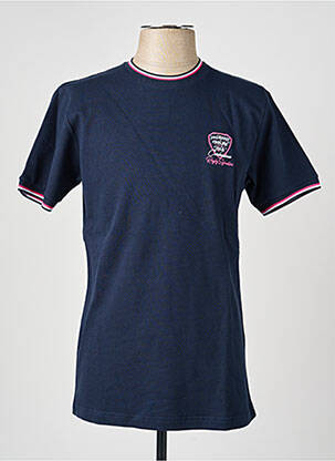 T-shirt broderie manches courtes bleu CAMBERABERO homme