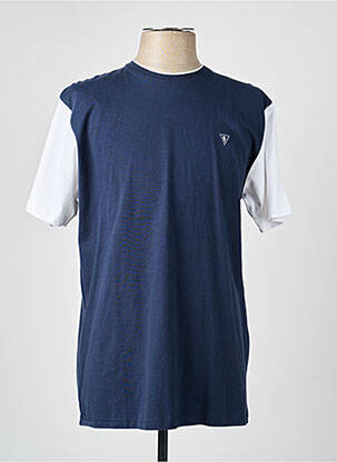 T-shirt broderie manches courtes bleu CAMBERABERO homme