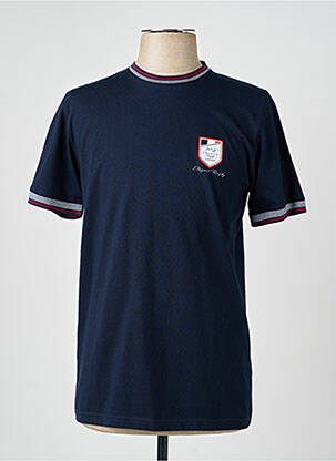 T-shirt broderie manches courtes bleu CAMBERABERO homme