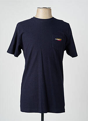 T-shirt broderie manches courtes bleu CAMBERABERO homme