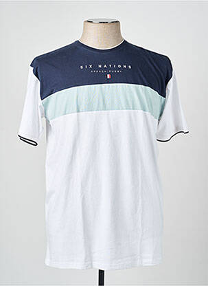 T-shirt broderie manches courtes bleu CAMBERABERO homme