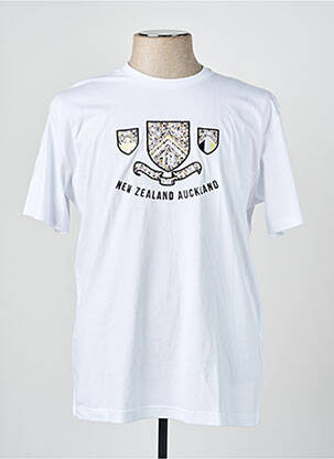 T-shirt broderie manches courtes blanc CAMBERABERO homme