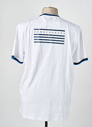 T-shirt broderie manches courtes blanc CAMBERABERO homme