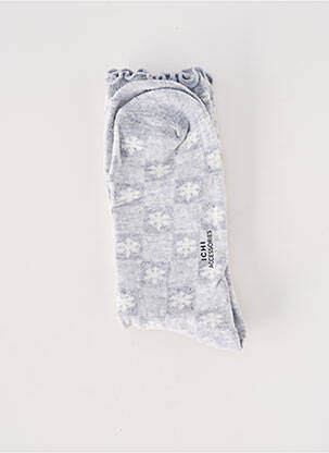 Chaussettes imprimé fantaisie gris ICHI femme