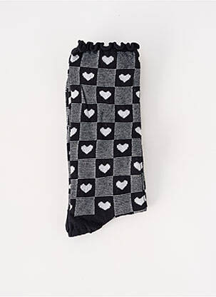 Chaussettes imprimé fantaisie noir ICHI femme