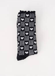 Chaussettes imprimé fantaisie noir ICHI femme