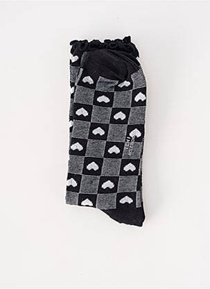 Chaussettes imprimé fantaisie noir ICHI femme