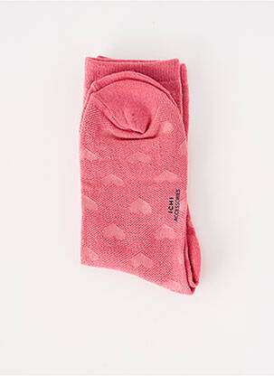 Chaussettes imprimé fantaisie rose ICHI femme