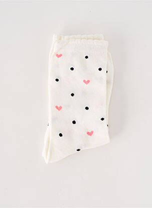 Chaussettes imprimé fantaisie blanc ICHI femme