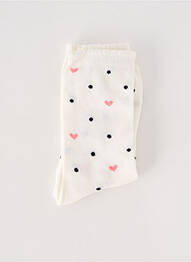 Chaussettes imprimé fantaisie blanc ICHI femme