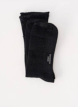 Chaussettes stretch noir ICHI femme