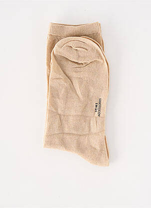 Chaussettes stretch beige ICHI femme