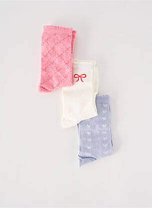 Chaussettes imprimé fantaisie rose ICHI femme