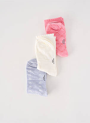 Chaussettes imprimé fantaisie rose ICHI femme