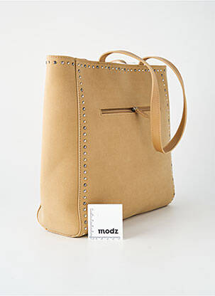 Sac fermeture zippée forme rectangulaire beige LPB femme